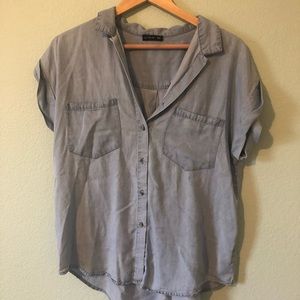 Jean short sleeve button down